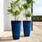 Glitzhome® 23.75" Oversized Wavy Texture Tall Plastic Planters, 2ct.